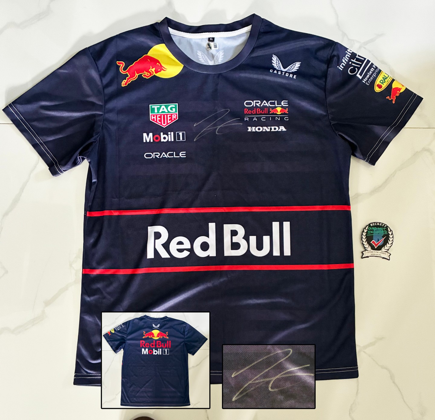 Isack Hadjar Signed Shirt Red Bull Jersey Beckett BAS 2