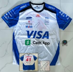 Arvid Lindblad Signed Shirt Visa Cash App Jersey Beckett BAS 9