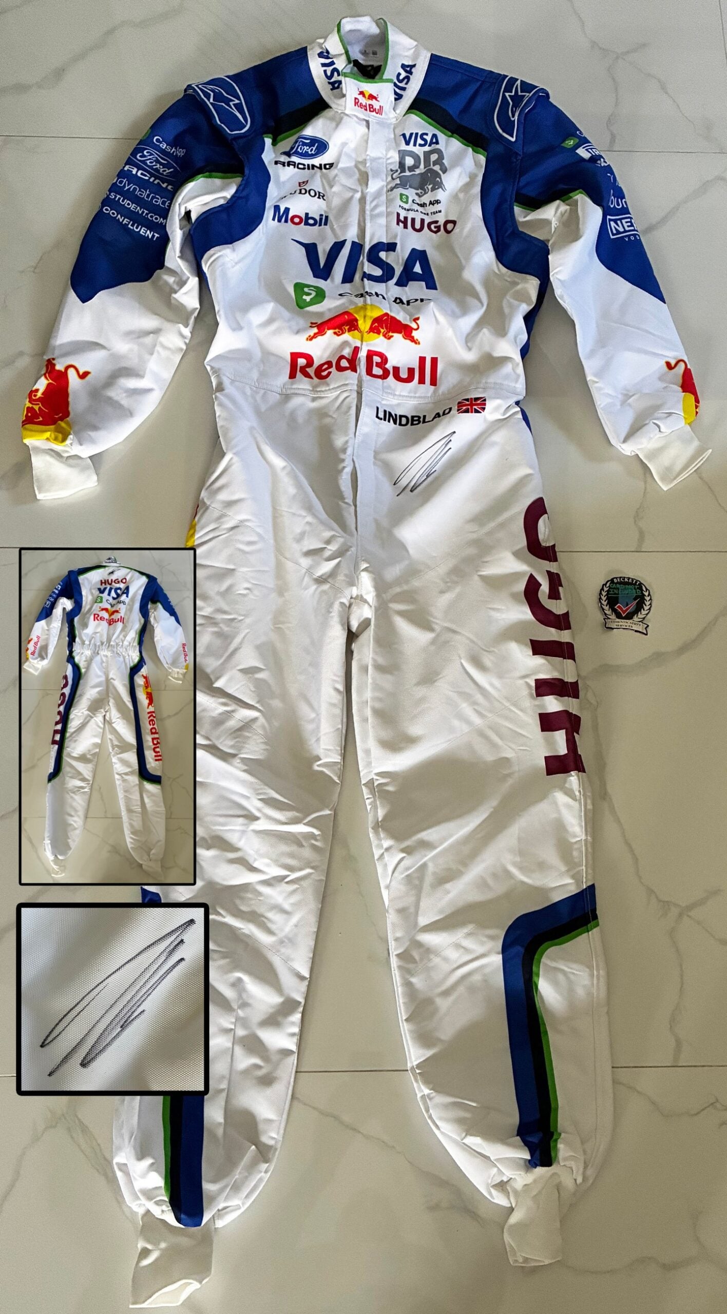 Arvid Lindblad Signed Race Suit Visa Cash App Beckett BAS