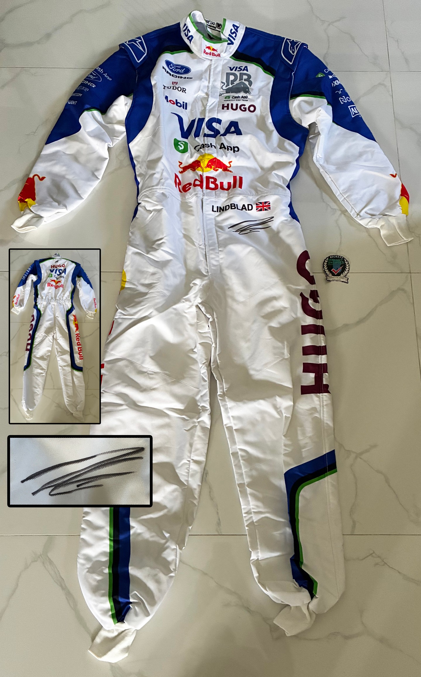 Arvid Lindblad Signed Race Suit Visa Cash App Beckett BAS 1