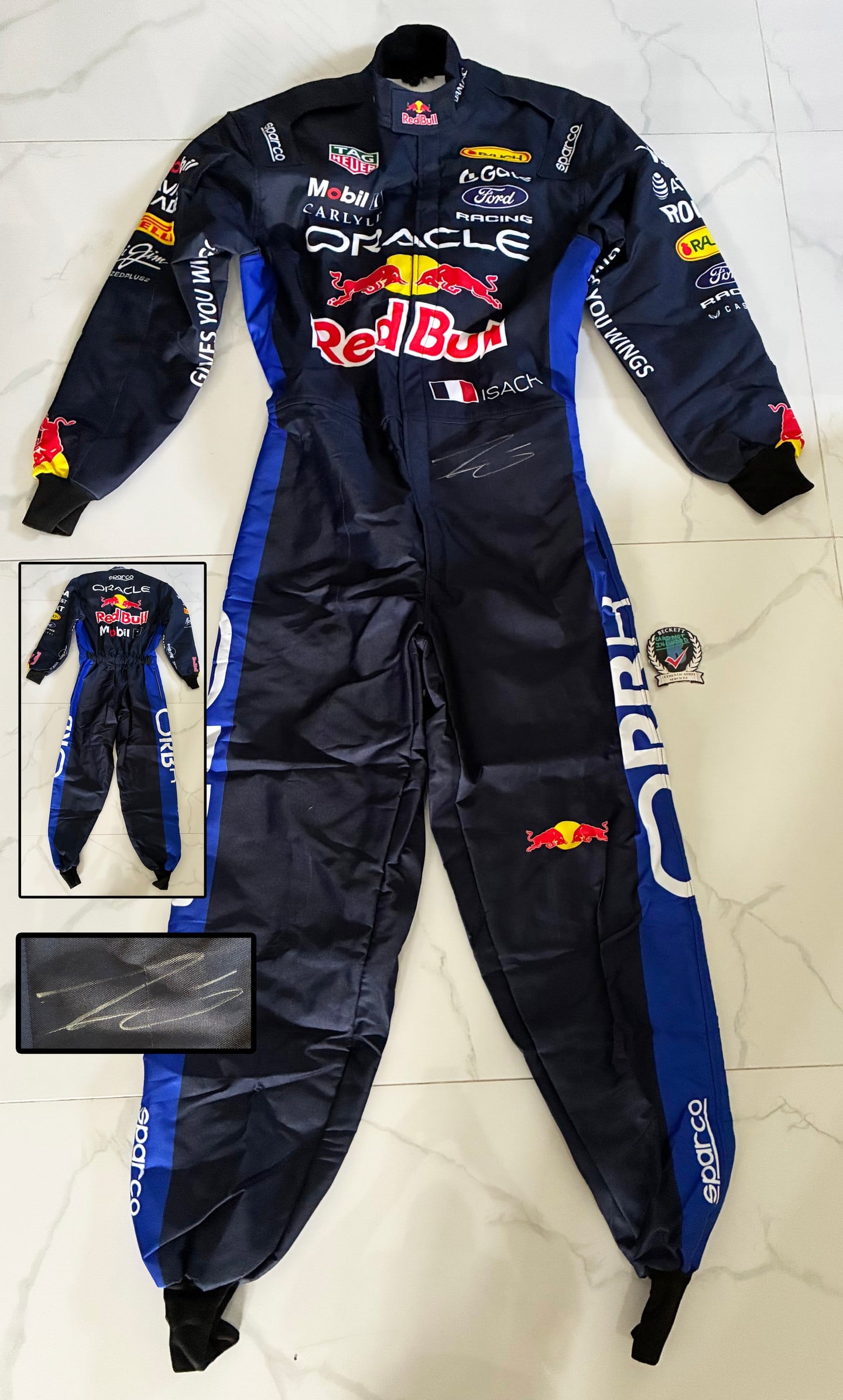 Isack Hadjar Signed Race Suit Red Bull Beckett BAS