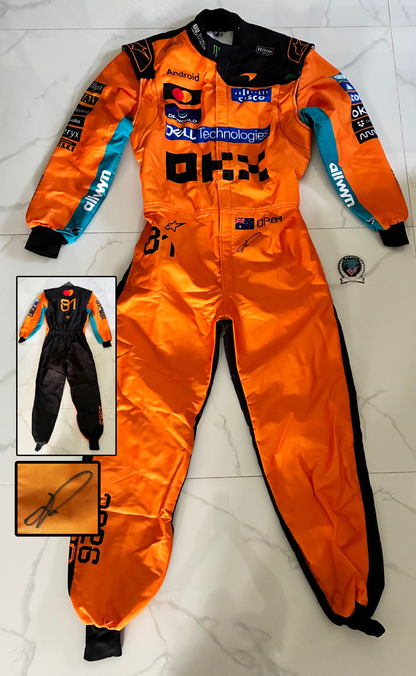 Oscar Piastri Signed Race Suit McLaren Beckett BAS