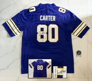 Cris Carter Signed Jersey Minnesota Vikings Beckett BAS 1
