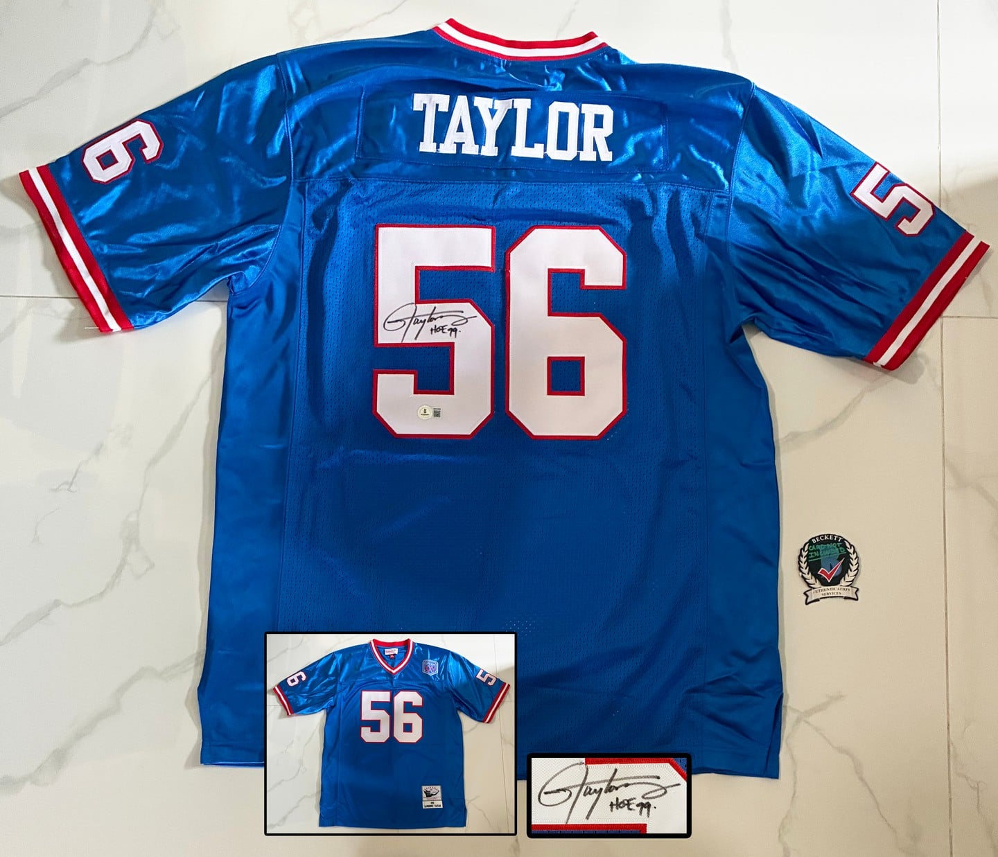 Lawrence Taylor Signed Jersey New York Giants Beckett BAS