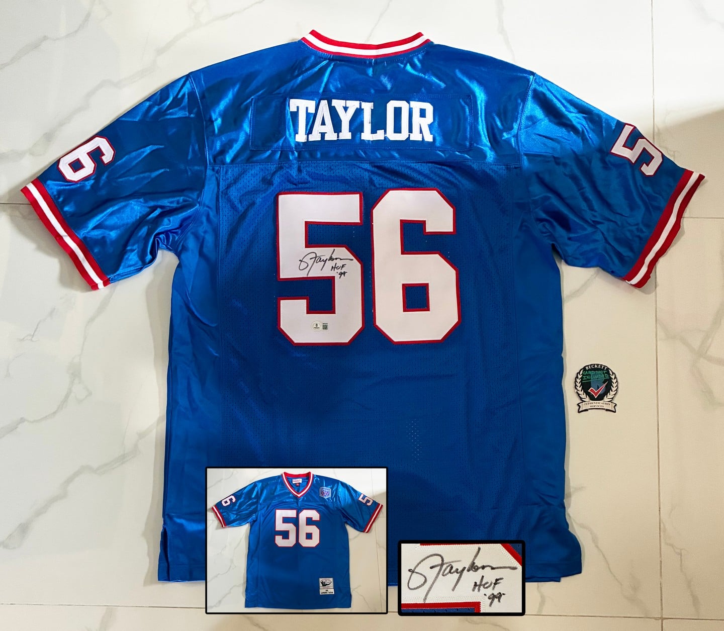 Lawrence Taylor Signed Jersey New York Giants Beckett BAS 1