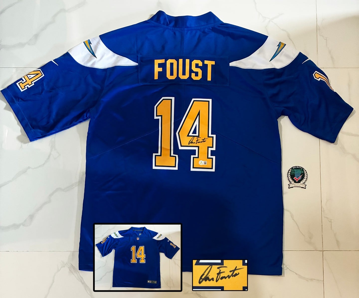 Dan Fouts Signed Jersey San Diego Chargers Beckett BAS