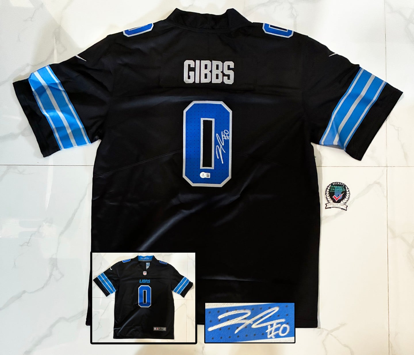 Jahmyr Gibbs Signed Jersey Detroit Lions Beckett BAS