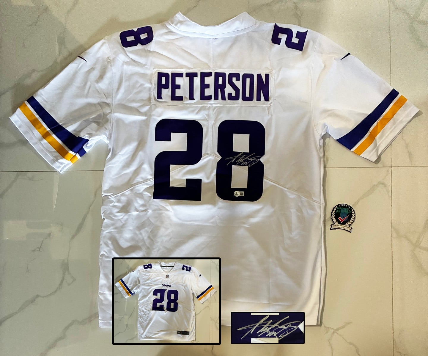 Adrian Peterson Signed Jersey Detroit Lions Beckett BAS