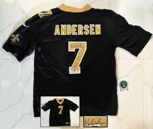 Morten Andersen Signed Jersey New Orleans Saints Beckett BAS