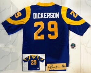 Eric Dickerson Signed Jersey Los Angeles Rams Beckett BAS