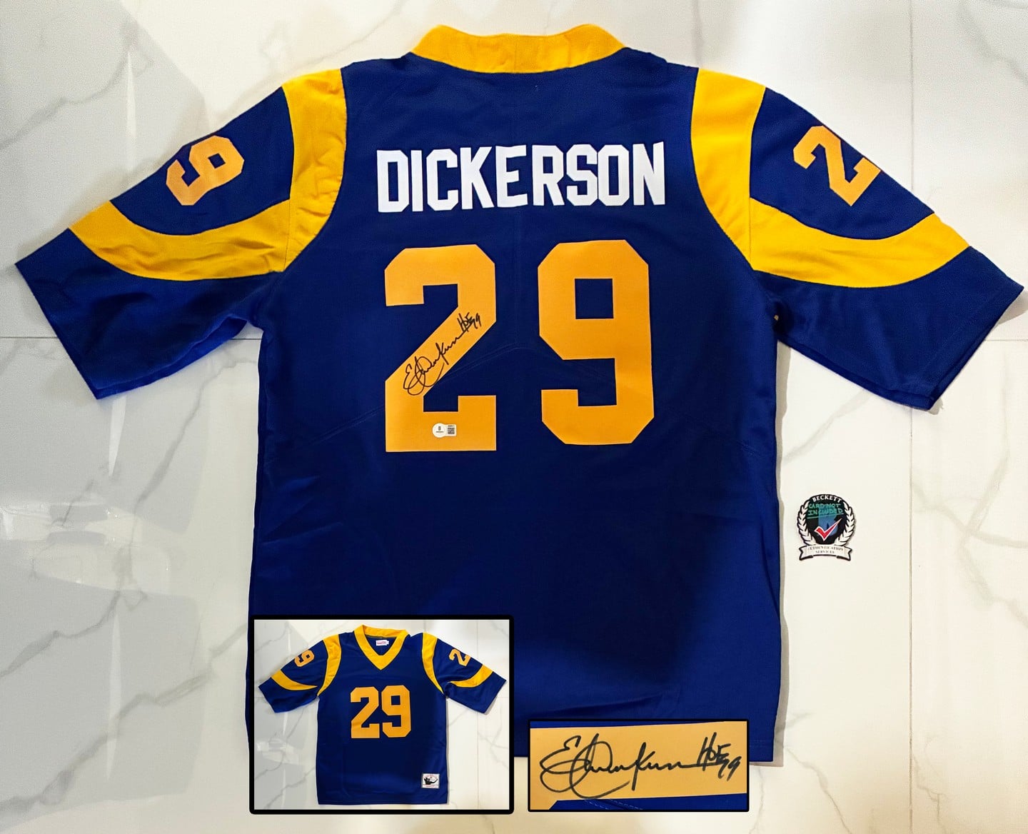Eric Dickerson Signed Jersey Los Angeles Rams Beckett BAS