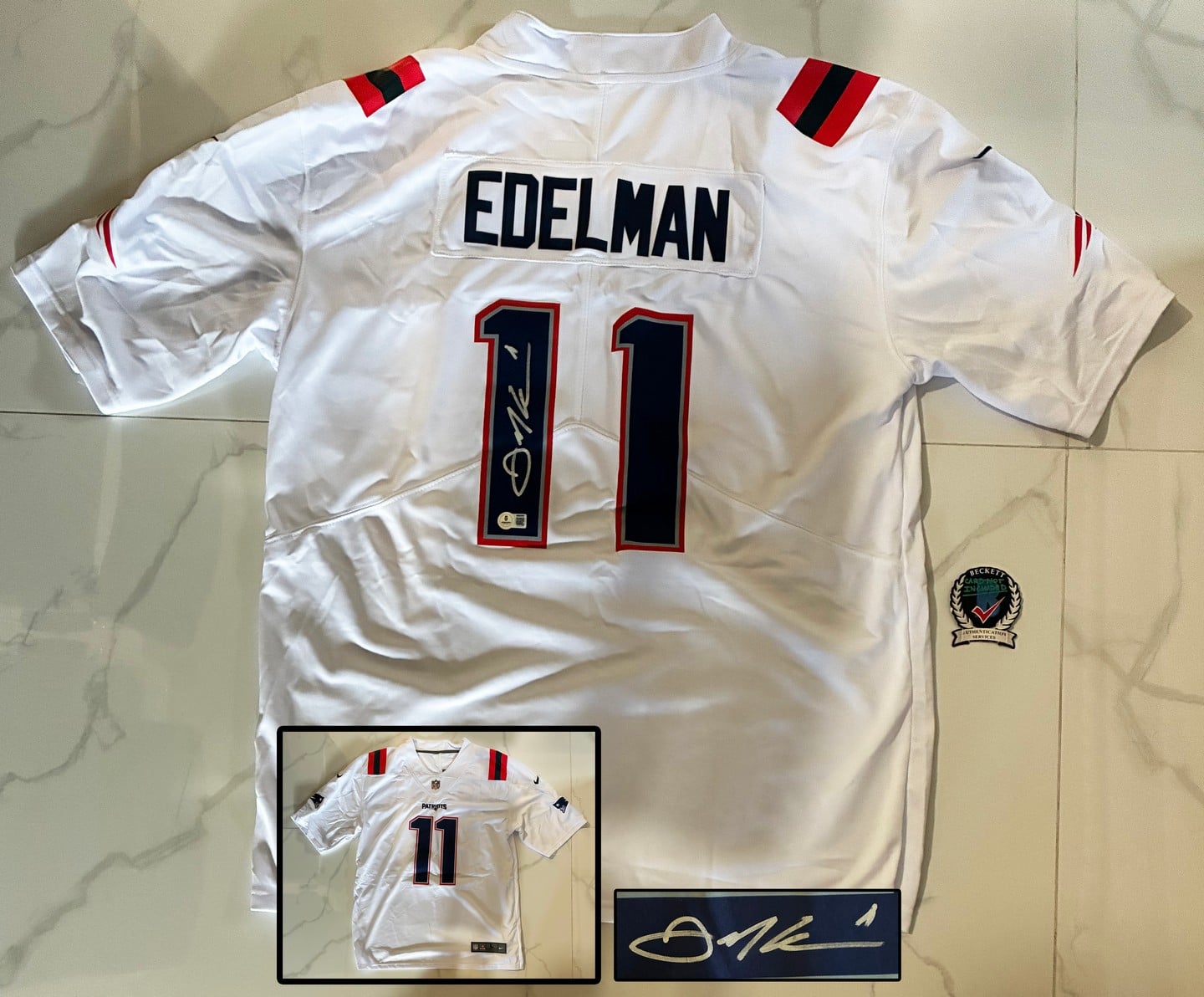 Julian Edelman Signed Jersey New England Patriots Beckett BAS