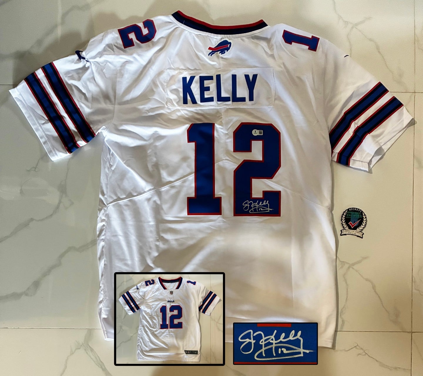 Jim Kelly Signed Jersey Buffalo Bills Beckett BAS