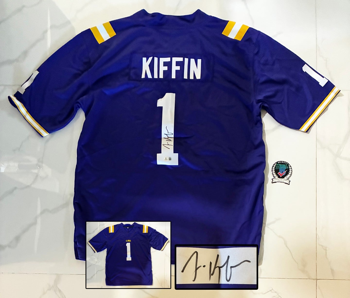 Lane Kiffin Signed Jersey LSU Tigers Beckett BAS