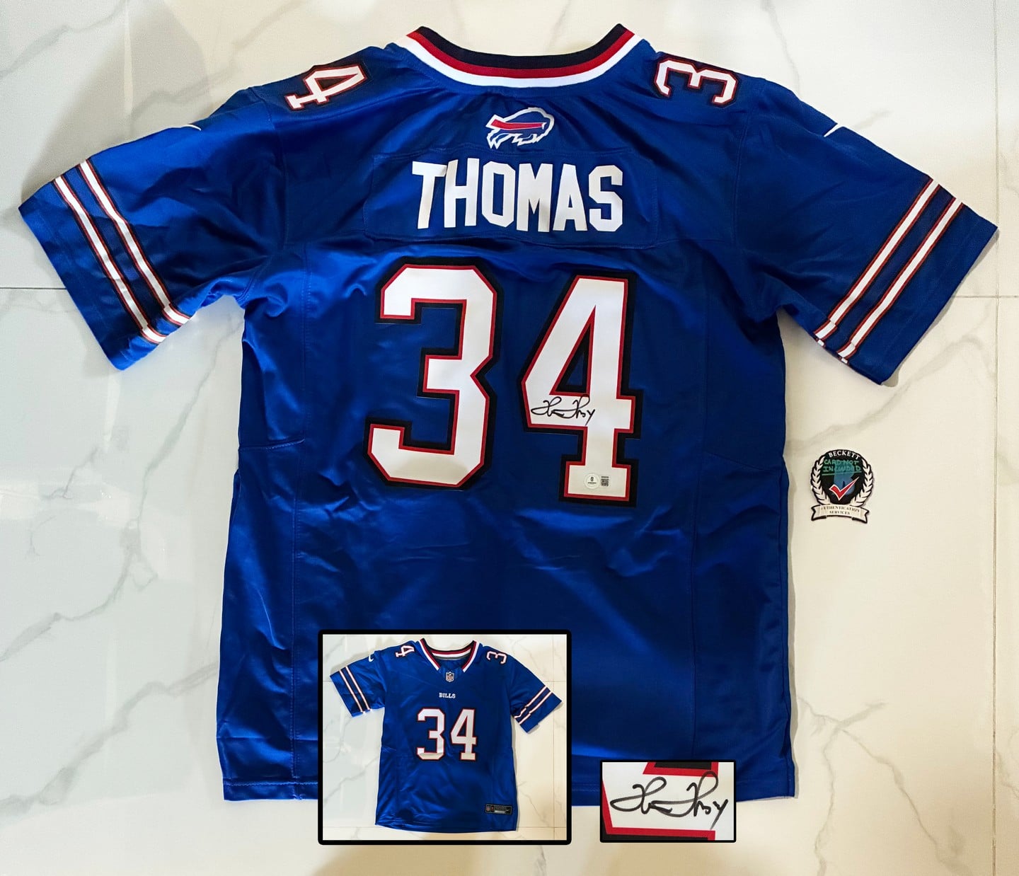 Thurman Thomas Signed Jersey Buffalo Bills Beckett BAS