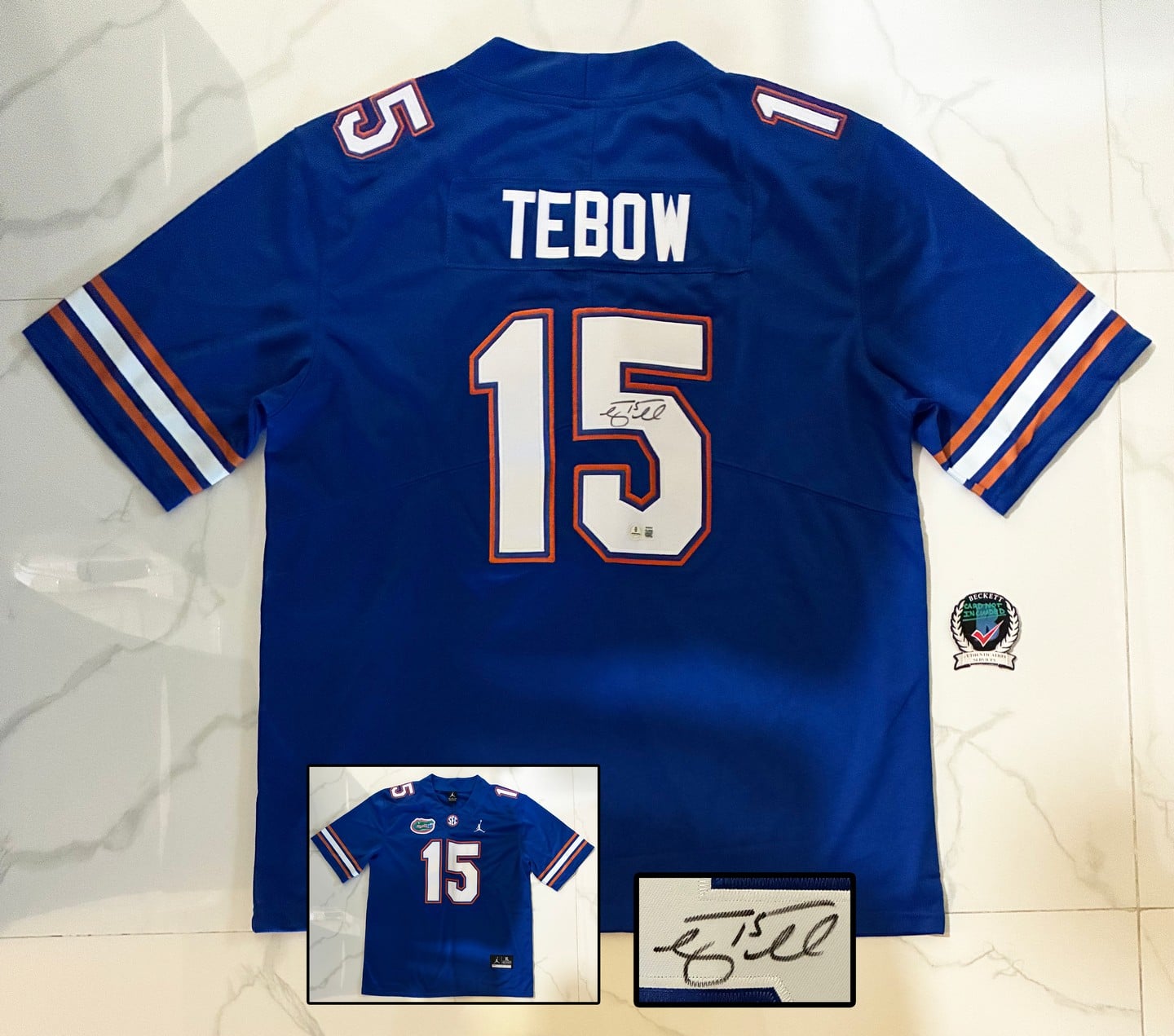 Tim Tebow Signed Jersey Florida Gators Beckett BAS