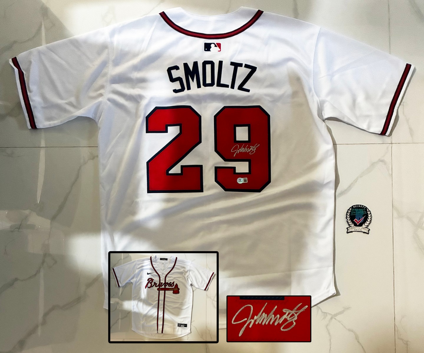 John Smoltz Signed Jersey Atlanta Braves Beckett BAS