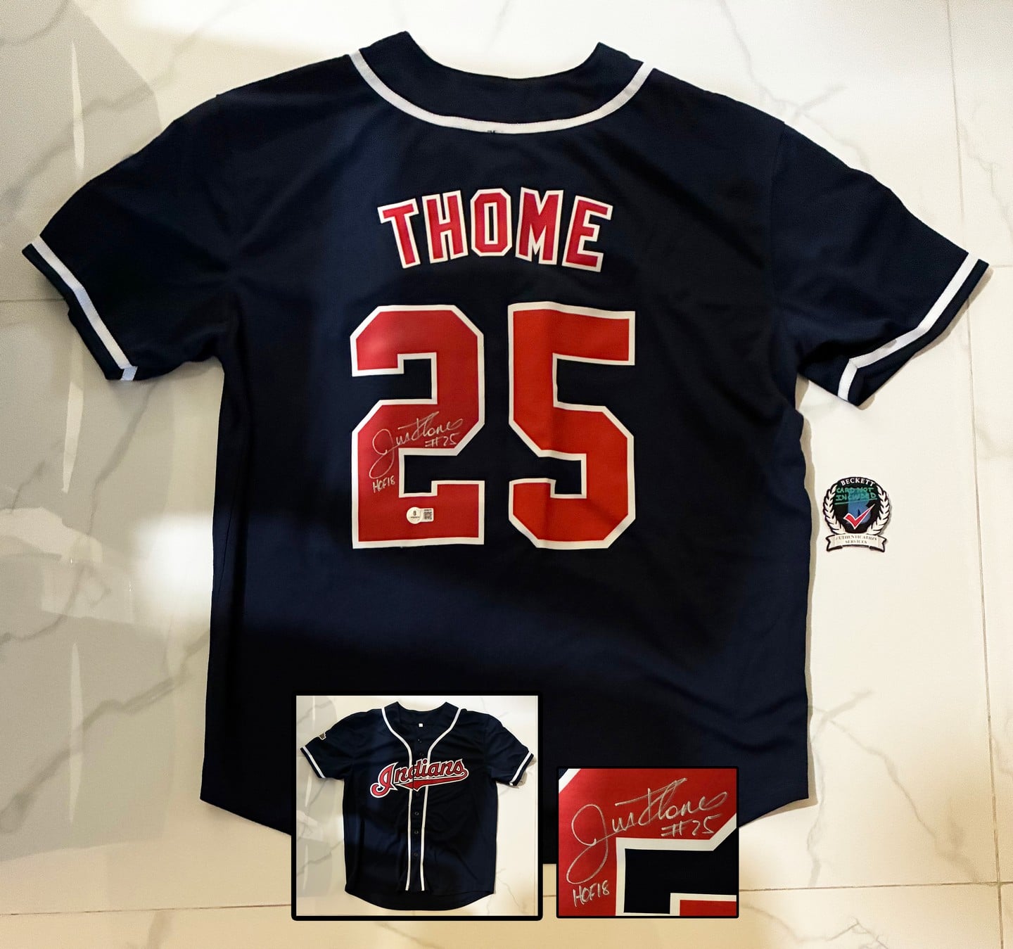 Jim Thome Signed Jersey Atlanta Braves Beckett BAS 1