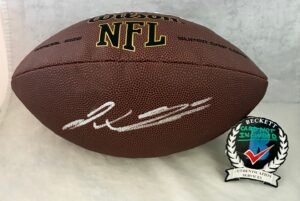 Jaxson Dart Signed Football New York Giants Beckett BAS