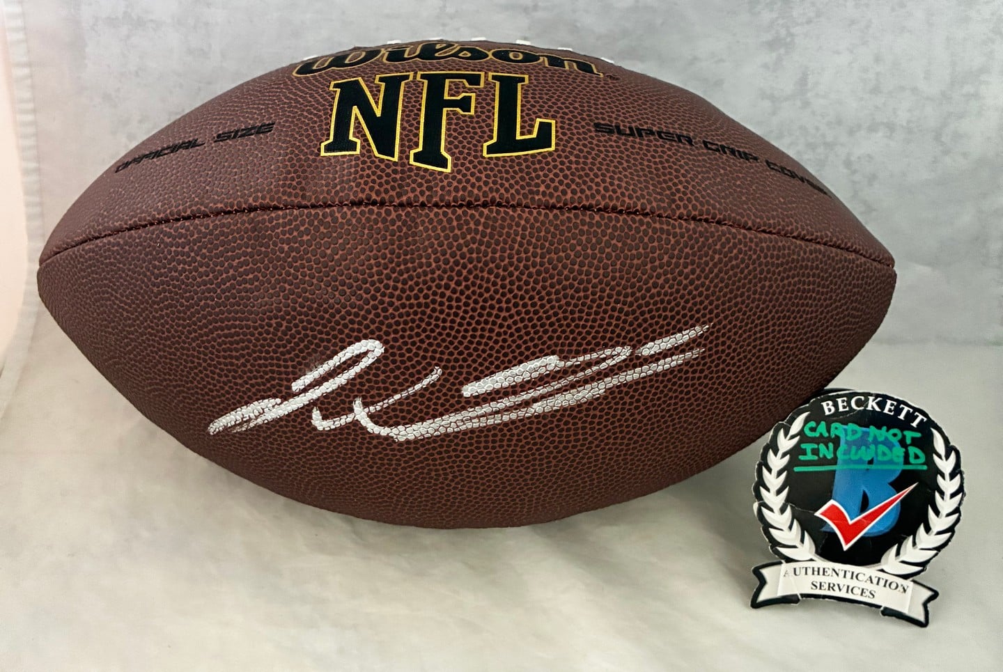 Jaxson Dart Signed Football New York Giants Beckett BAS