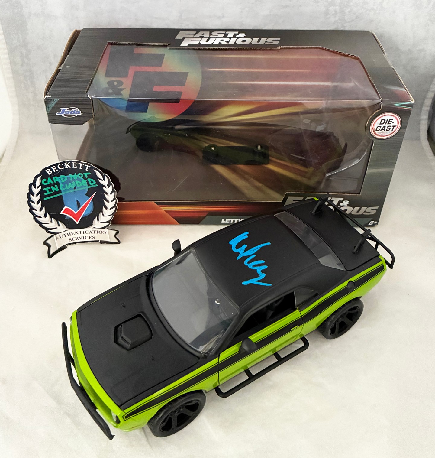 Michelle Rodriguez Signed Diecast Car 1:24 Letty Dodge Charger Fast & Furious BAS