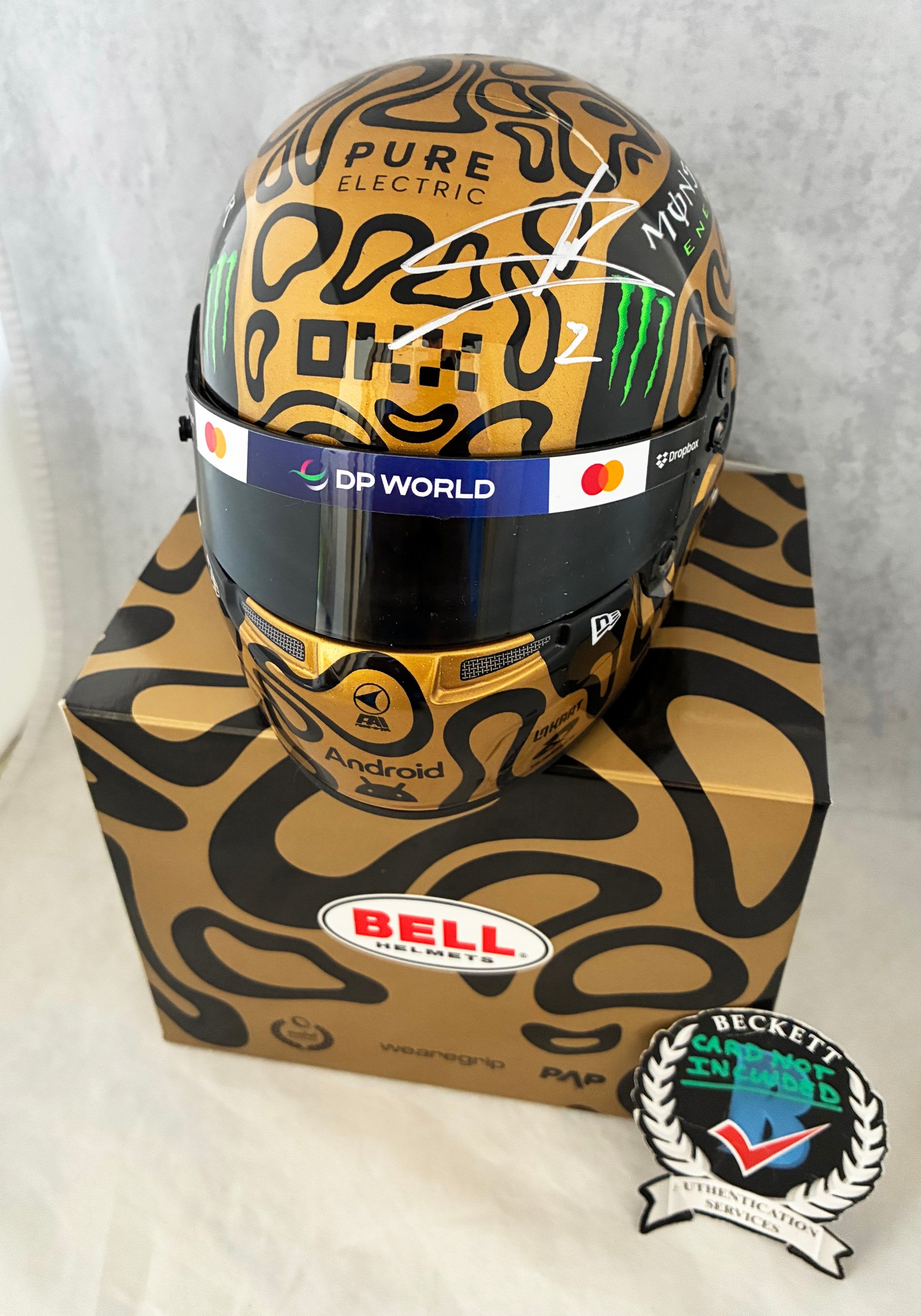 Lando Norris Signed Helmet 1:2 2025 World Champion McLaren F1 BAS