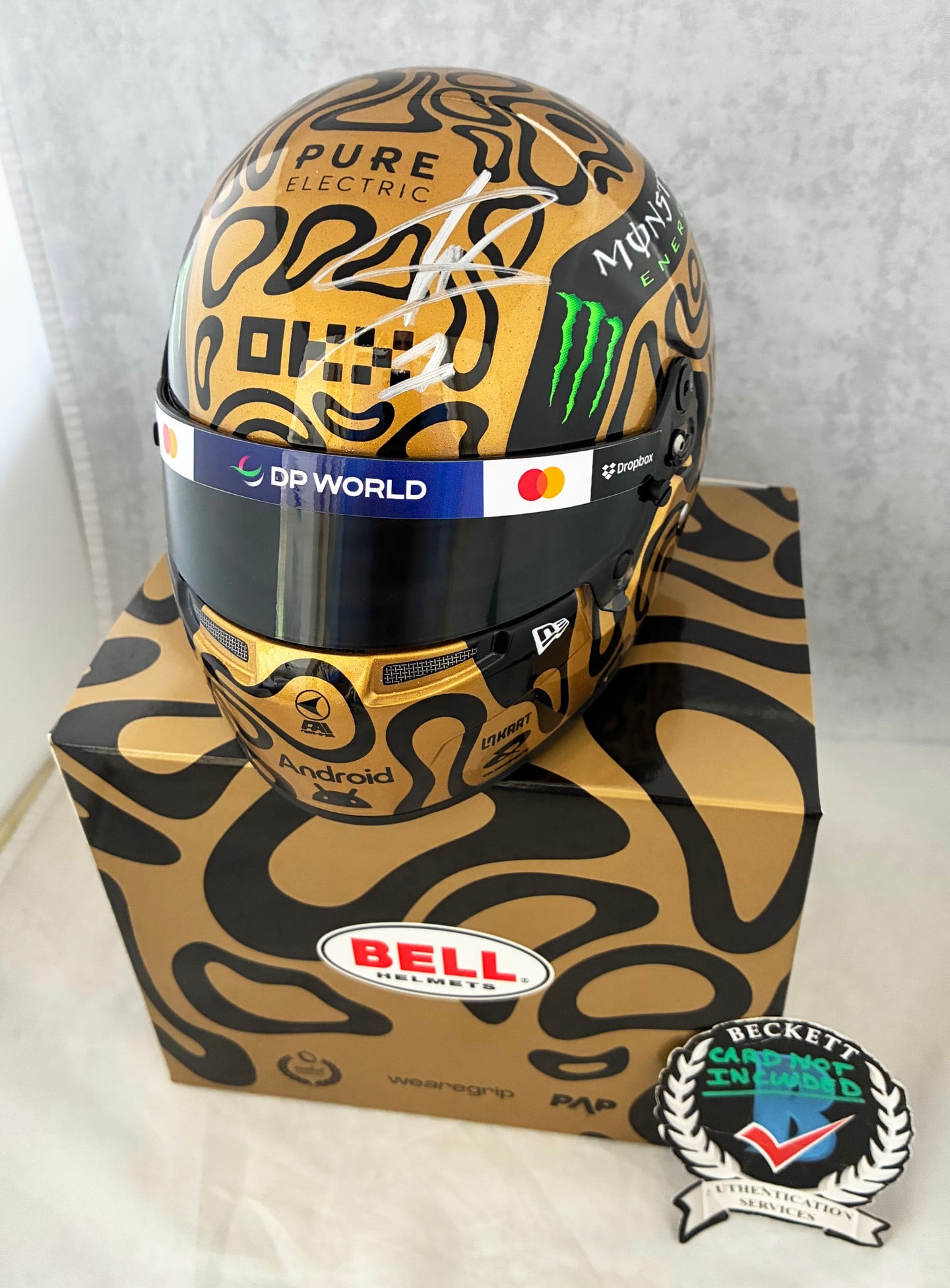 Lando Norris Signed Helmet 1:2 2025 World Champion McLaren F1 BAS 1