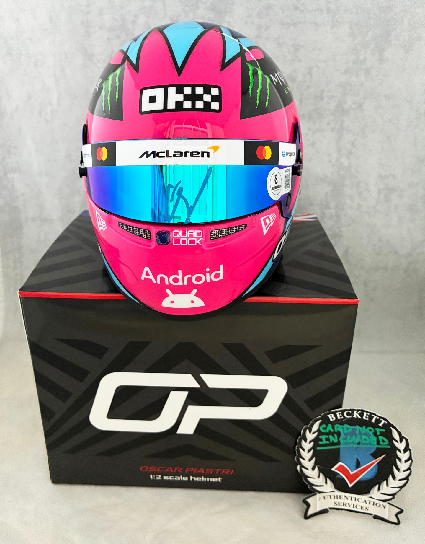 Oscar Piastri Signed Helmet 1:2 2025 Las Vegas GP McLaren F1 BAS