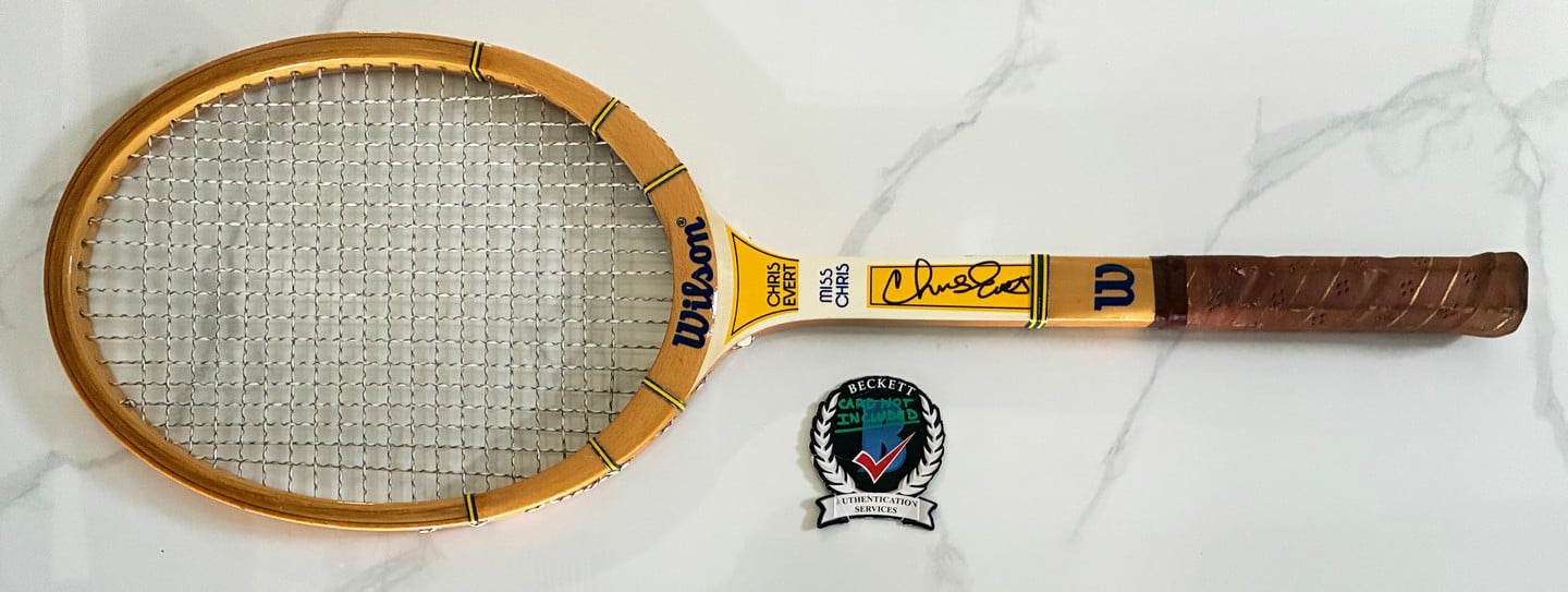 Chris Evert Signed Tennis Racquet Beckett BAS 1