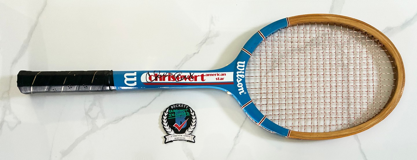 Chris Evert Signed Tennis Racquet Beckett BAS 6