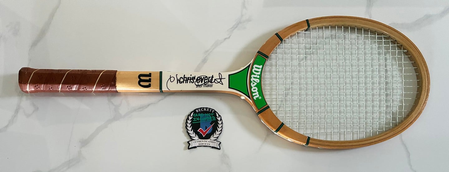 Chris Evert Signed Tennis Racquet Beckett BAS 7