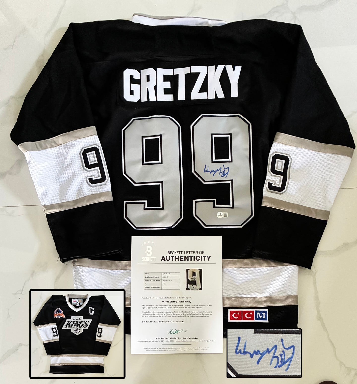 Wayne Gretzky Signed Jersey Los Angeles Kings Beckett BAS 1