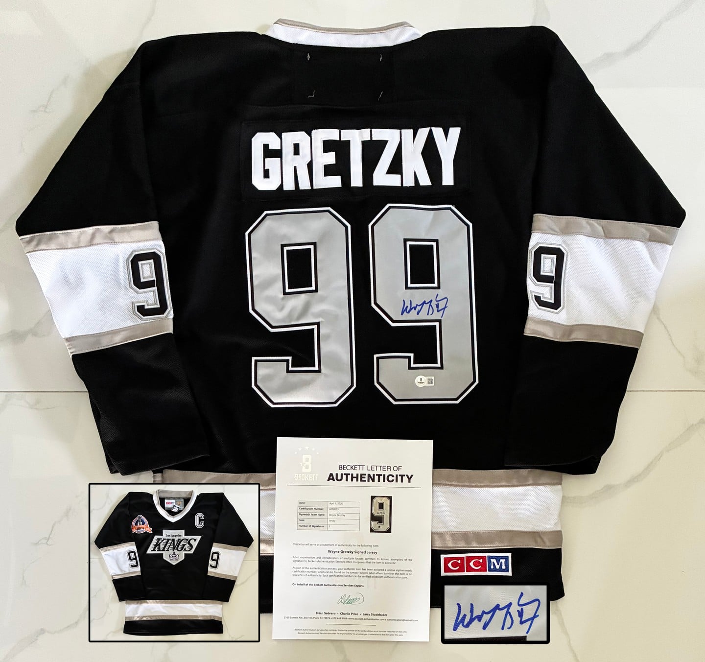 Wayne Gretzky Signed Jersey Los Angeles Kings Beckett BAS 2