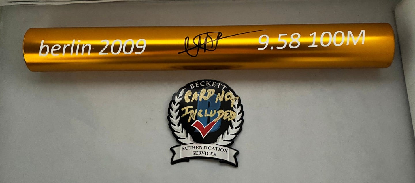 Usain Bolt Signed Baton 2009 Berlin 9.58 World Record Olympics Beckett BAS 4