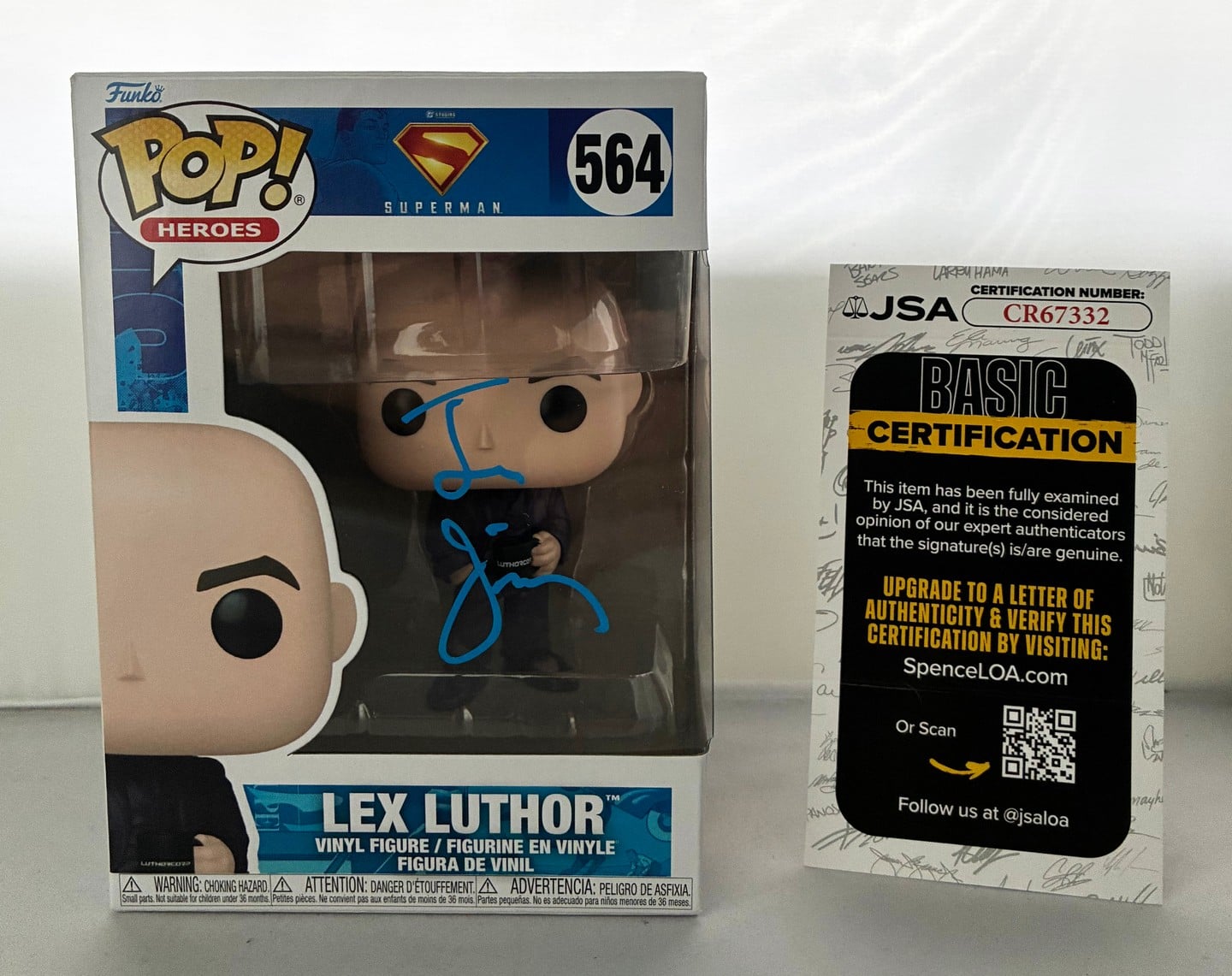 Jesse Eisenberg Signed Funko Pop Lex Luthor JSA 1