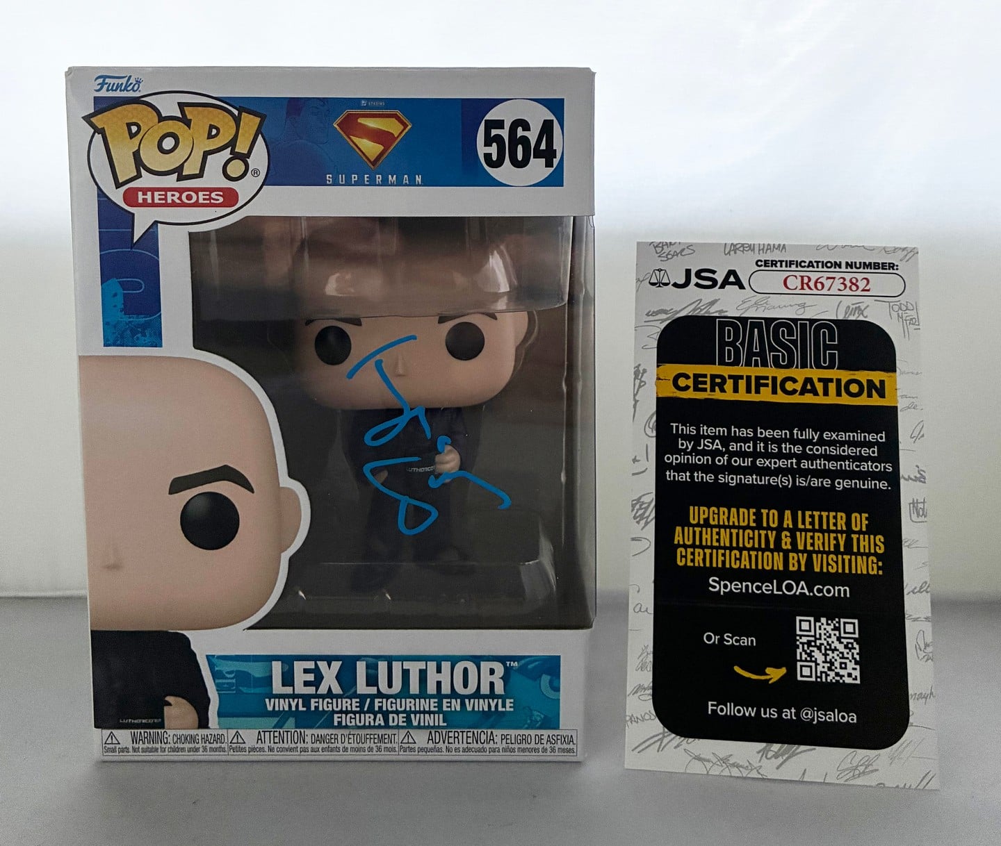 Jesse Eisenberg Signed Funko Pop Lex Luthor JSA 2