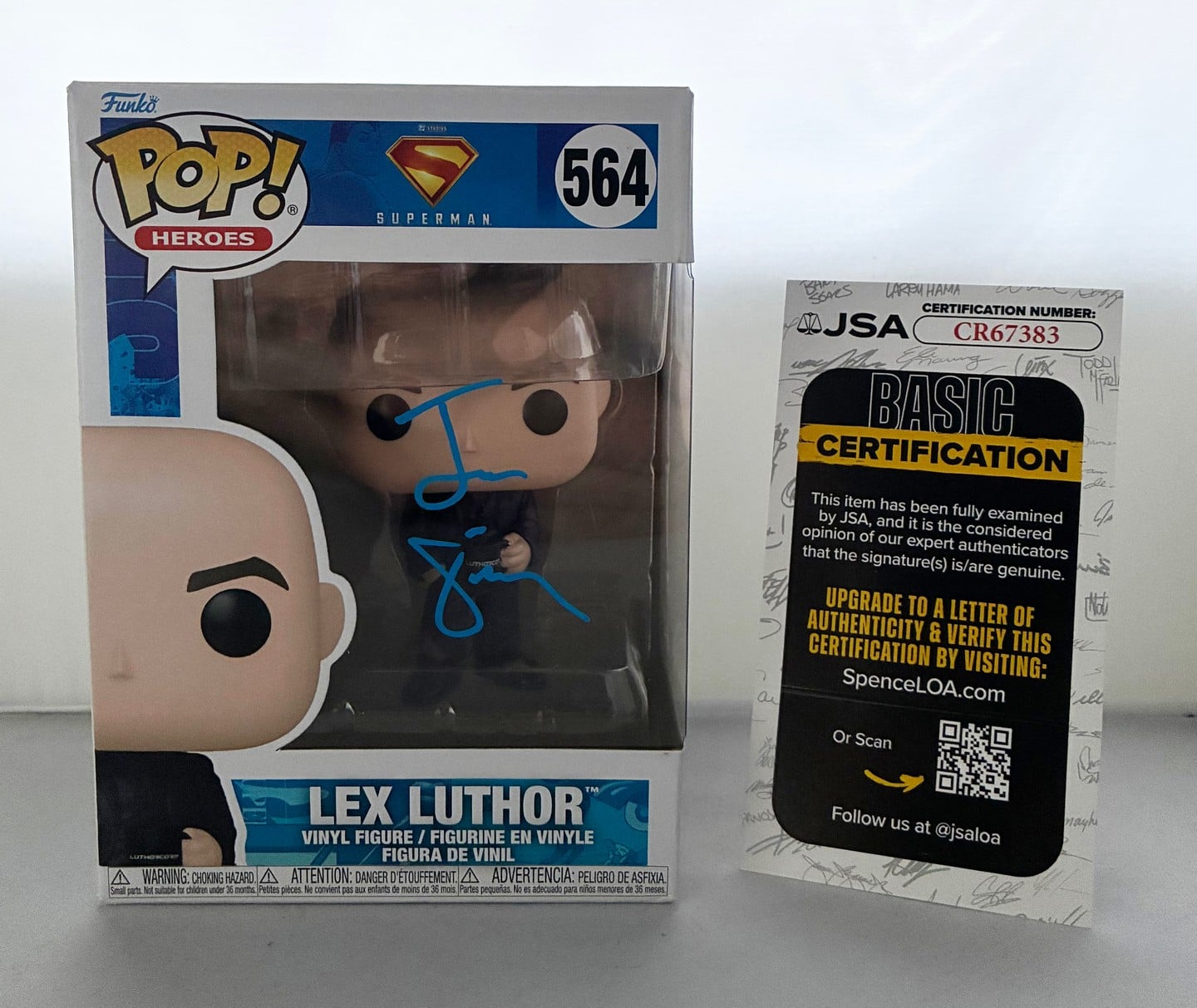 Jesse Eisenberg Signed Funko Pop Lex Luthor JSA 3