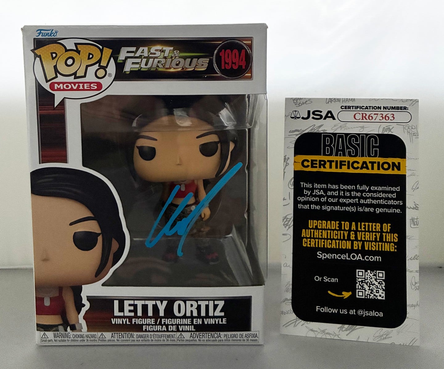Michelle Rodriguez Signed Funko Pop Letty Ortiz Fast & Furious JSA