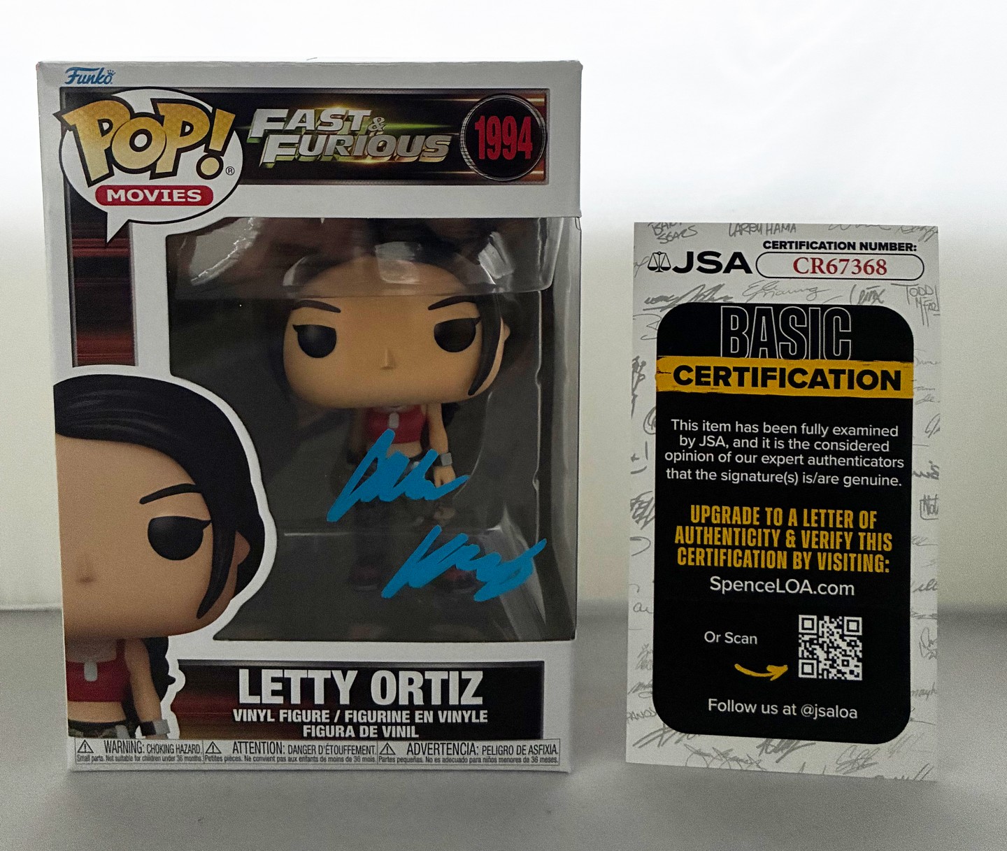 Michelle Rodriguez Signed Funko Pop Letty Ortiz Fast & Furious JSA 5