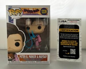 Jake Johnson Signed Funko Pop Peter B Parker Spider-Man JSA 1