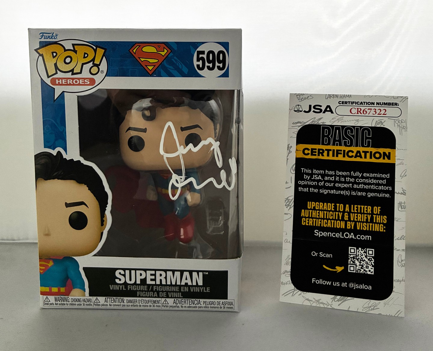 Jerry O'Connell Signed Funko Pop Superman JSA