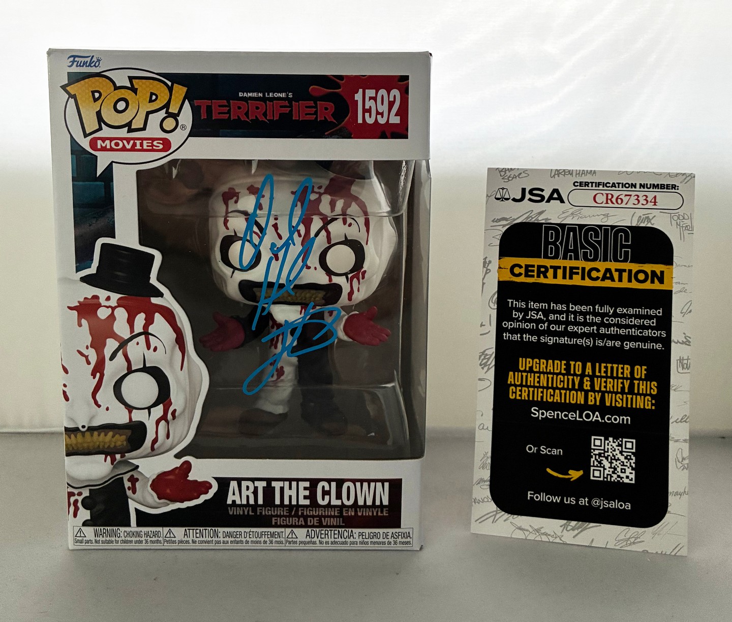 David Howard Thornton Signed Funko Pop Art The Clown Terrifier JSA