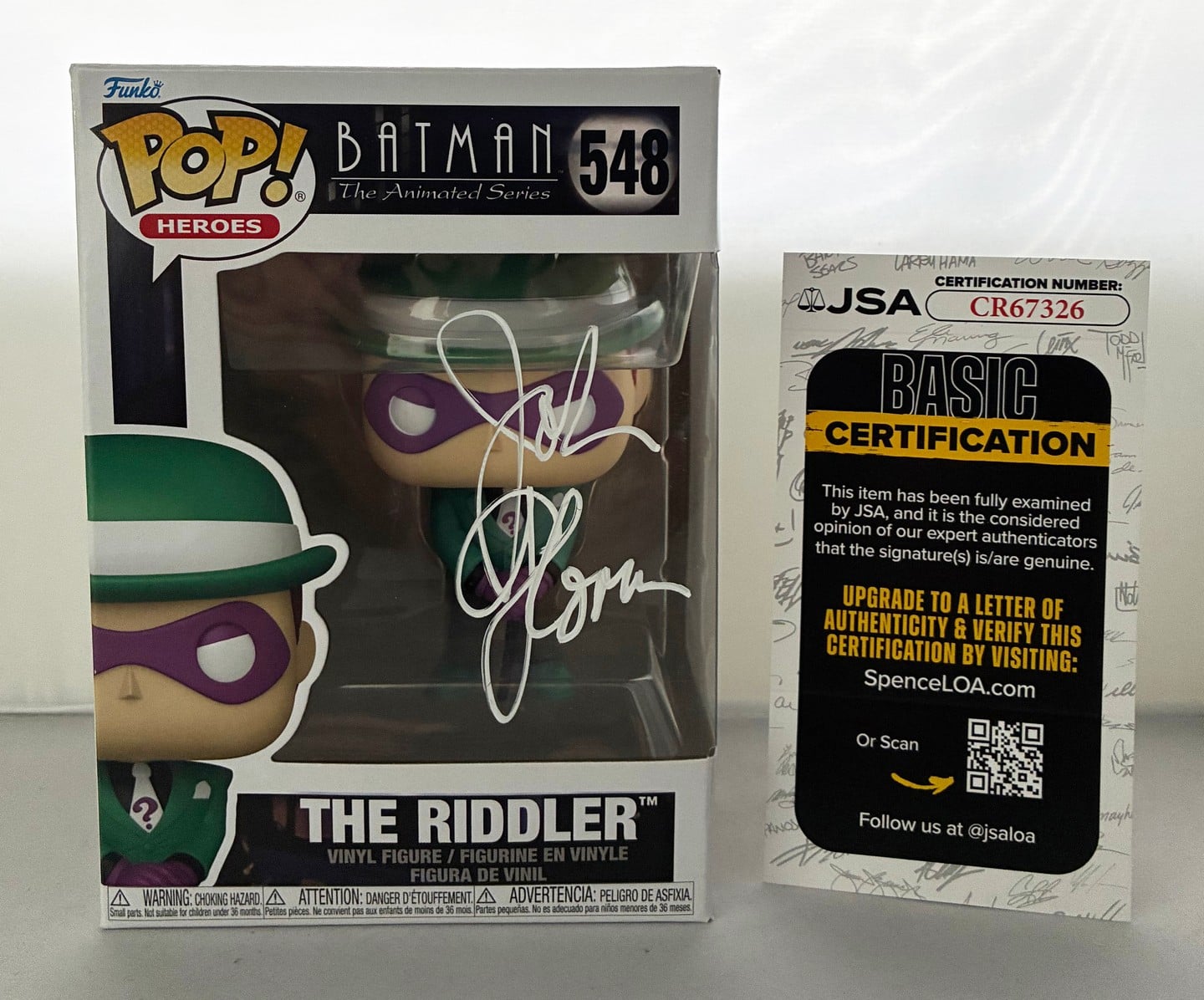 John Glover Signed Funko Pop Riddler Batman Animated Series JSA
