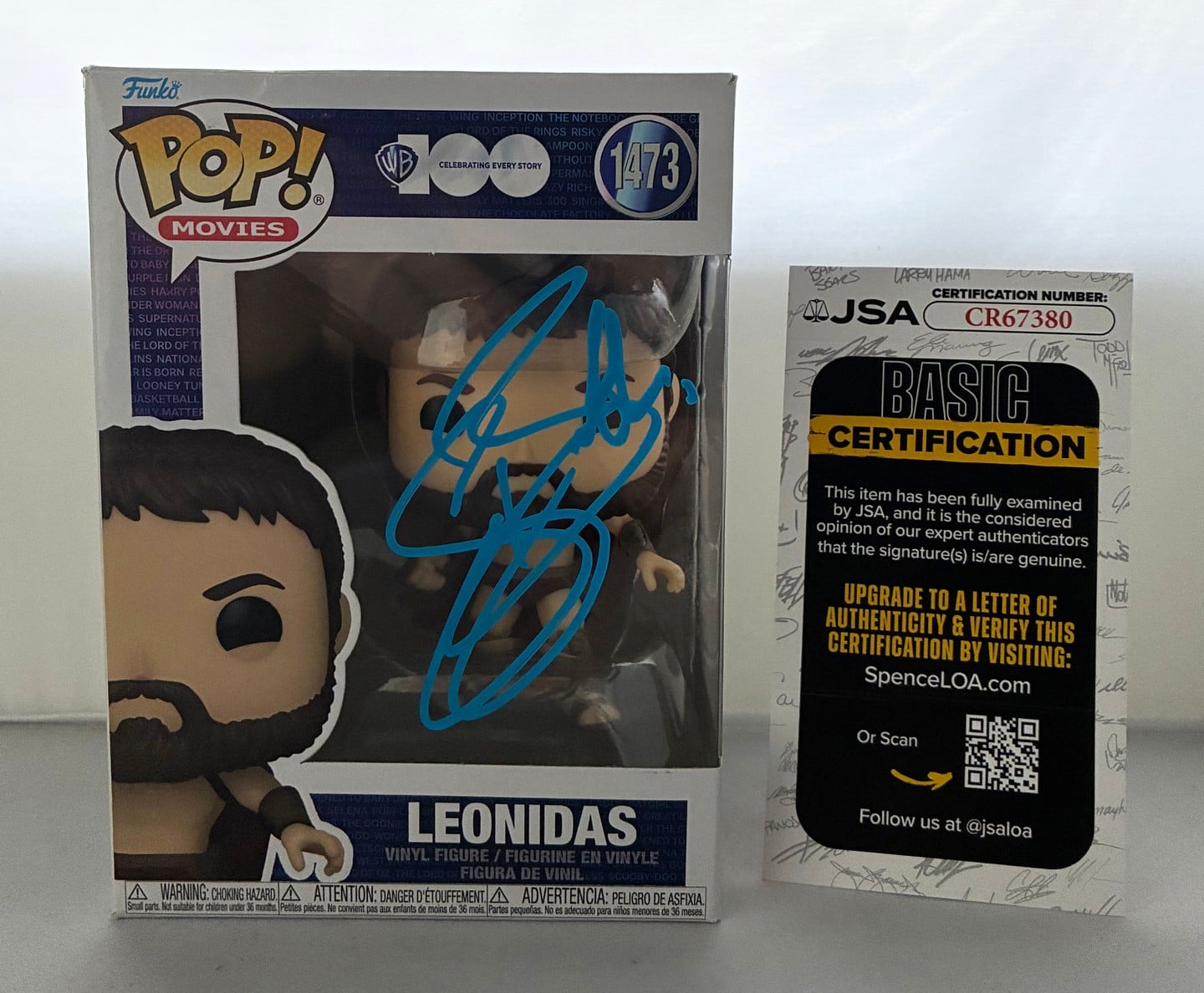 Gerard Butler Signed Funko Pop Leonidas 300 JSA