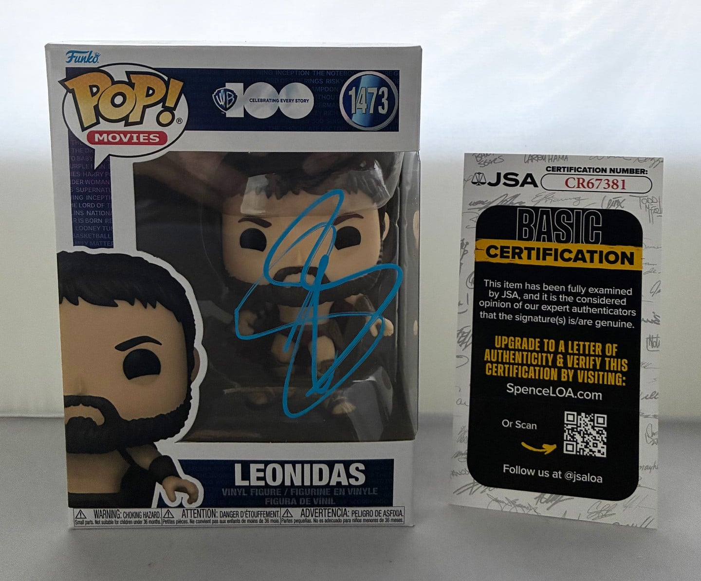 Gerard Butler Signed Funko Pop Leonidas 300 JSA 2