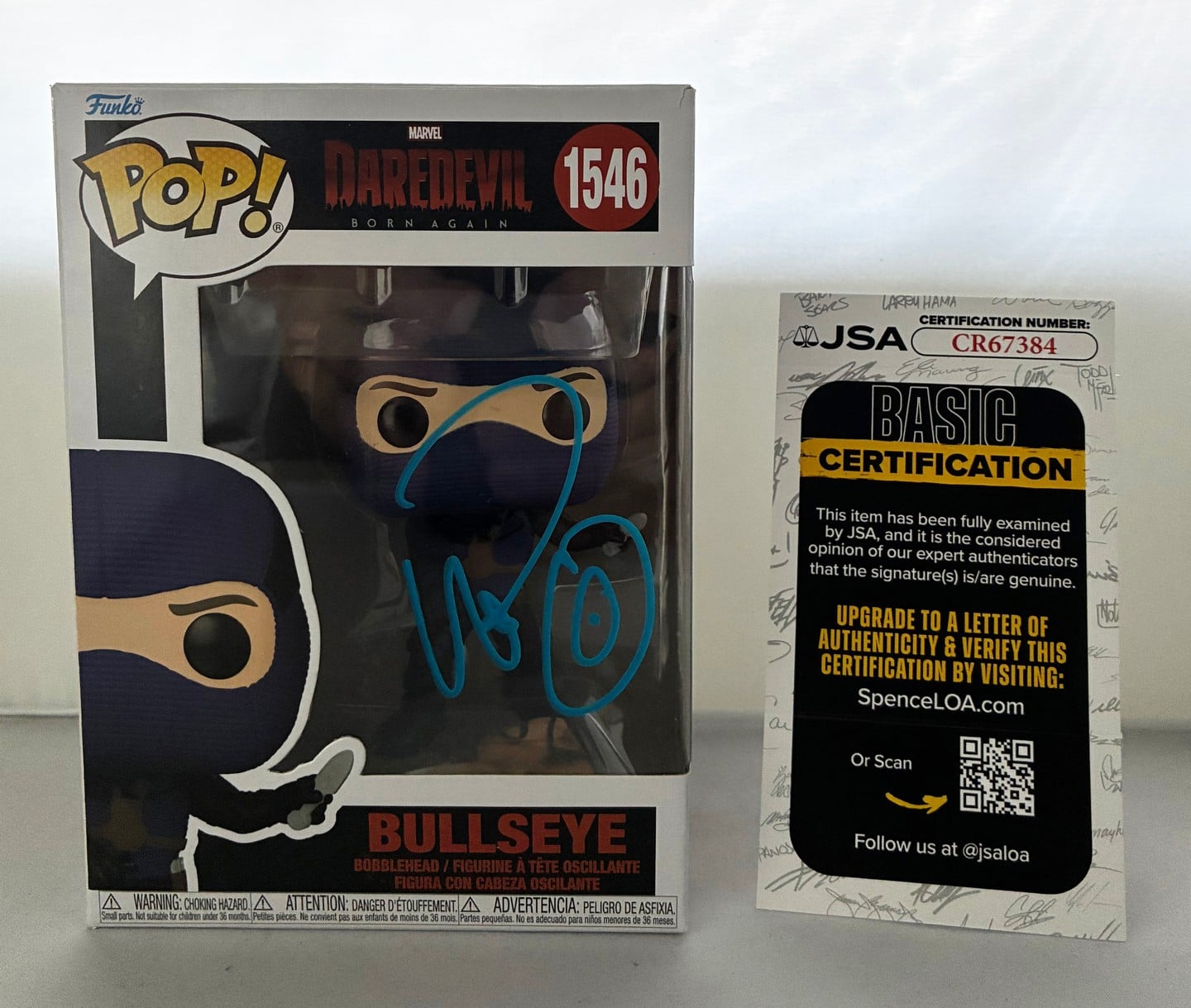 Wilson Bethel Signed Funko Pop Bullseye Daredevil JSA 1
