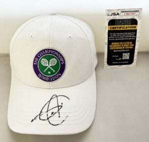 Novak Djokovic Signed Hat Wimbledon Champion JSA 2
