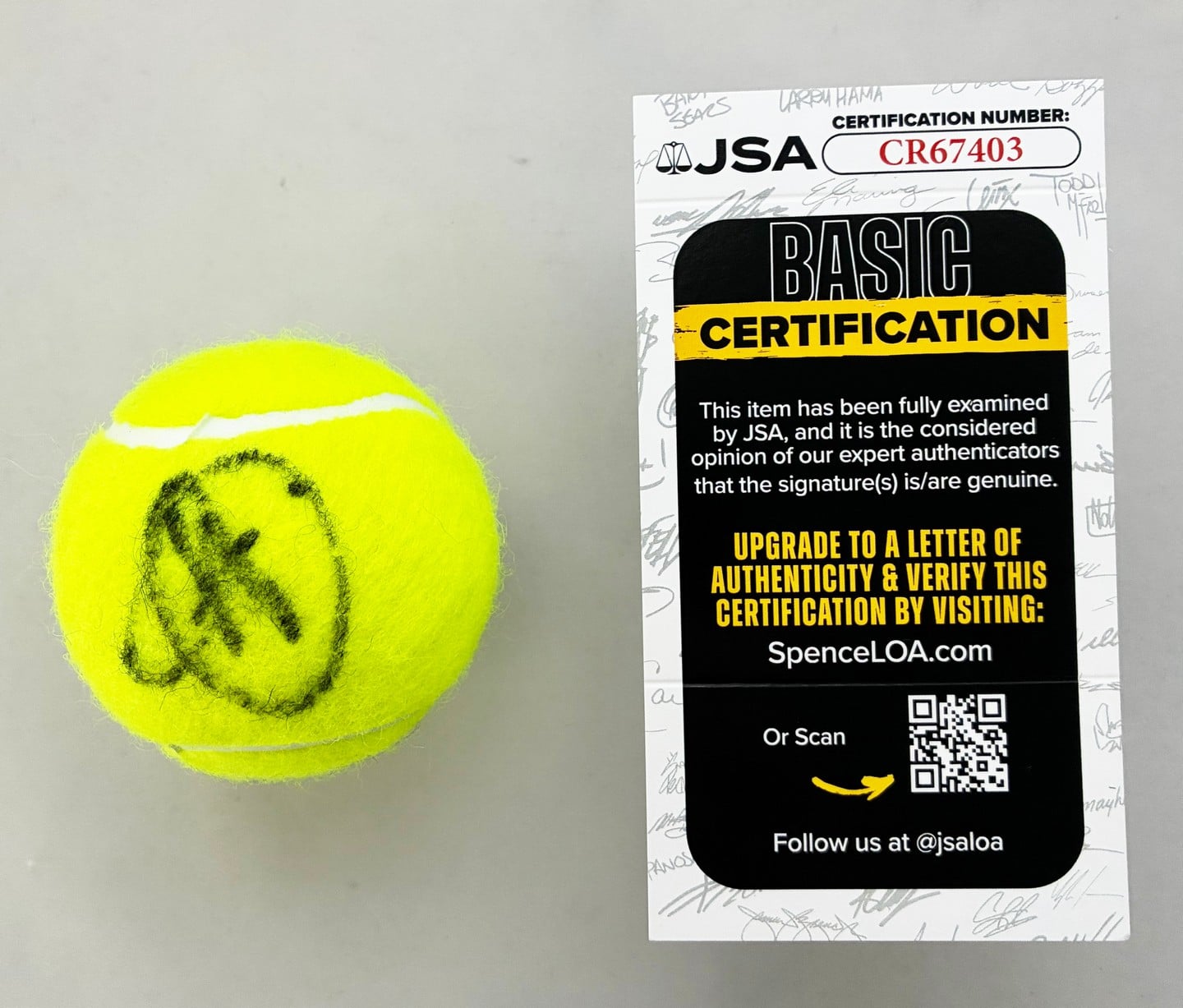 Novak Djokovic Signed Tennis Ball JSA 2