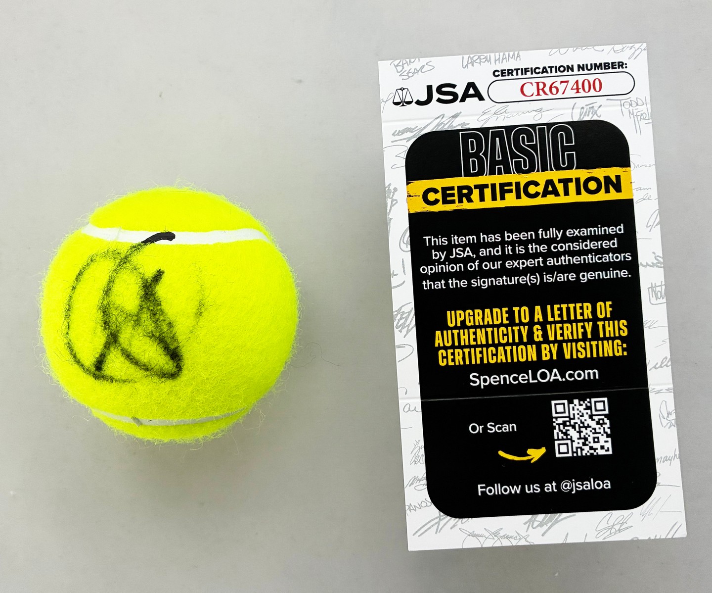 Novak Djokovic Signed Tennis Ball JSA 3