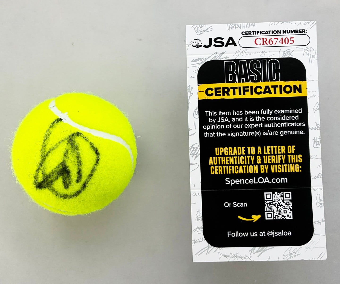 Novak Djokovic Signed Tennis Ball JSA 5